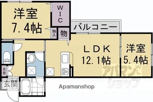 シャーメゾン郷【206号室】の間取り