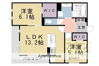 エトワール大山崎【1階】の間取り