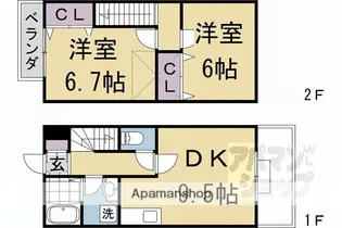 パレヴェール【106号室】の間取り
