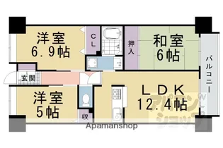 トルナーレ桂川【603号室】の間取り