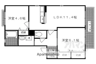 YUーYUーCOURT【203号室】の間取り