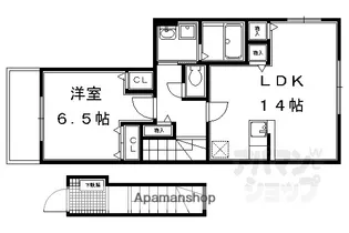 メゾンドヤマダI・II【I201号室】の間取り