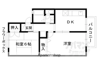 セジュール河部【A202号室】の間取り