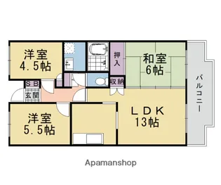 エストマノワール土田【402号室】の間取り