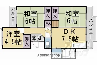 広沢市営住宅 若者子育て応援住宅 ことこと【2棟206号室】の間取り