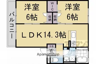 ベルクフェルト【A202号室】の間取り