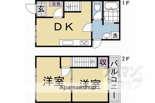 京都府京都市右京区太秦乾町【一戸建】の間取り