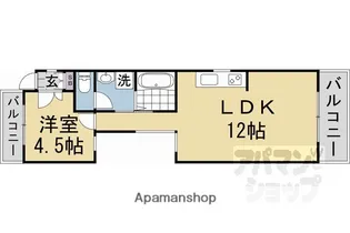 1LDKの間取り画像