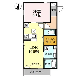 パインコート【105号室】の間取り