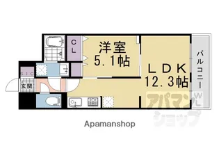 クレリア【202号室】の間取り