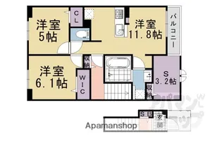 コート・ヴィレッジII【203号室】の間取り