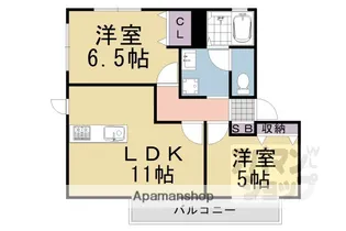 アネックス勝林田【B106号室】の間取り