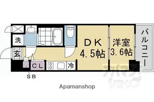 レシオス京都嵯峨野【4階】の間取り