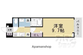 オーサムヴィレッジ京都桂【105号室】の間取り