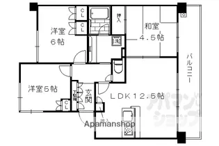 アンビエント西院ダイヤモンドイースト【3階】の間取り