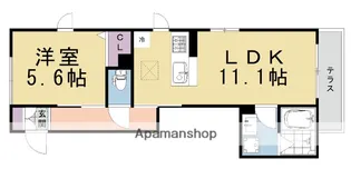 フェリシード花水木II【102号室】の間取り