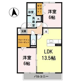 セジュールハピネス(南区) B棟【B202号室】の間取り