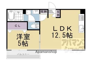 グレイス東向日【202号室】の間取り
