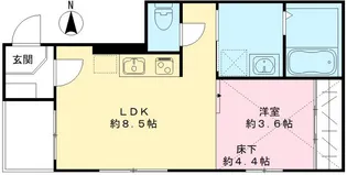 ハーモニーテラス深草下川原町Ⅱ【102号室号室】の間取り