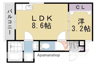 LIGARE【201号室】の間取り