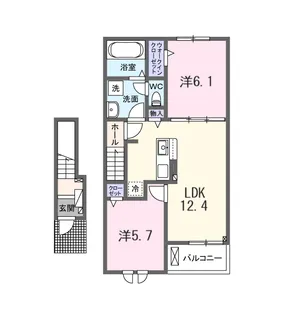 (仮)石田内里町アパート【2階】の間取り