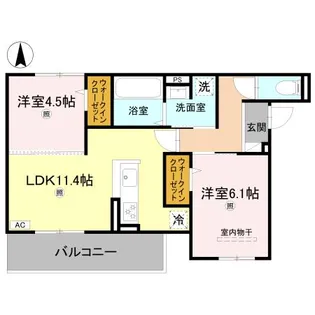 スペチアーレくいな橋【2階】の間取り