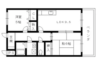 アヴェルデ十ヶ坪【203号室】の間取り