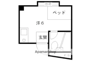 シャピタン六角【401号室】の間取り