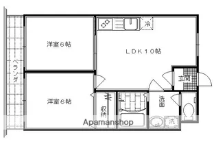 シャトー竹宇【105号室】の間取り