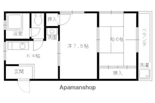 ハイツ大覚寺【201号室】の間取り