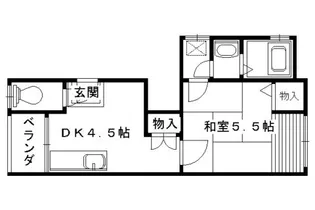 1DKの間取り画像