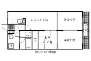 メロディーハイム長岡京【108号室】の間取り