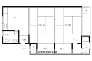 第1第2大北マンション【1-205号室】の間取り