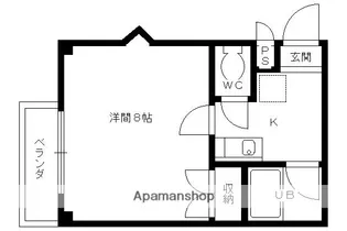 セカンドサンイースト桂【106号室】の間取り
