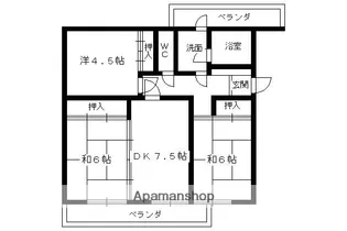 リバーサイド桂坂【106号室】の間取り