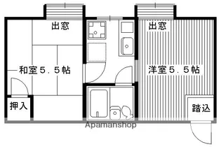 レジデンス西小路【204号室】の間取り