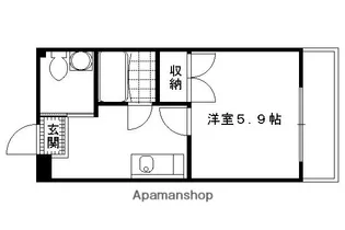 中之町ハイツ【201号室】の間取り