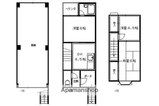 京都府京都市右京区西京極西衣手町【タウンハウス】の間取り