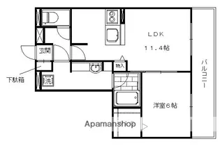 プレジール【B202号室】の間取り