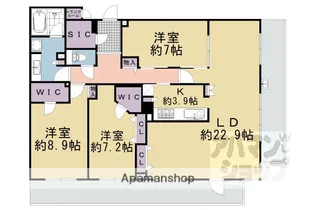 エアリアルシティ四条堀川【1503号室】の間取り