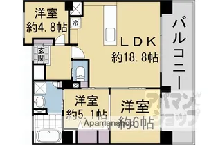 ライオンズマンション京都三条【8F号室】の間取り