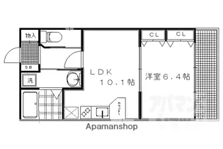 ヴィラ御所東【301号室】の間取り