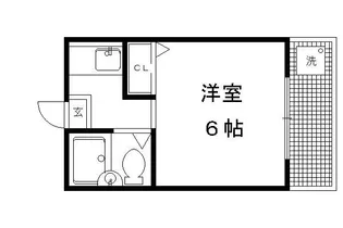二軒茶屋マンション【A26号室】の間取り