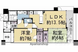烏丸御池アーバンライフ【1304号室】の間取り