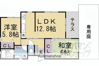 FOUR SEASONS COURT【401号室】の間取り