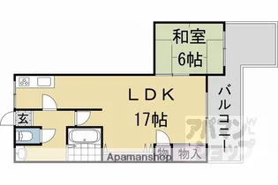 シャルマン北白川銀閣ハイツ【4H号室】の間取り