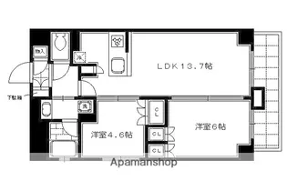 リヴァーク四条烏丸【802号室】の間取り
