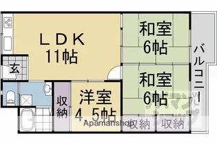 メガロコープ西陣【5階】の間取り