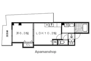 グランフィオーレウエダ【103号室】の間取り