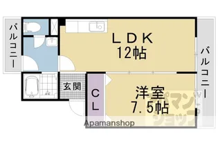 ハイツクローバー【E-402号室】の間取り